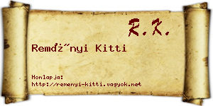 Reményi Kitti névjegykártya